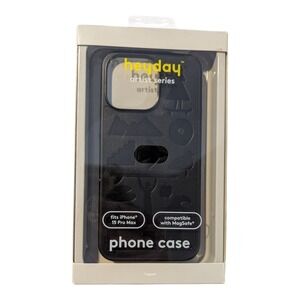 C3. Heyday Apple iPhone 15 Pro Max Faux Leather  MagSafe - Keiji‎ Ishida Black